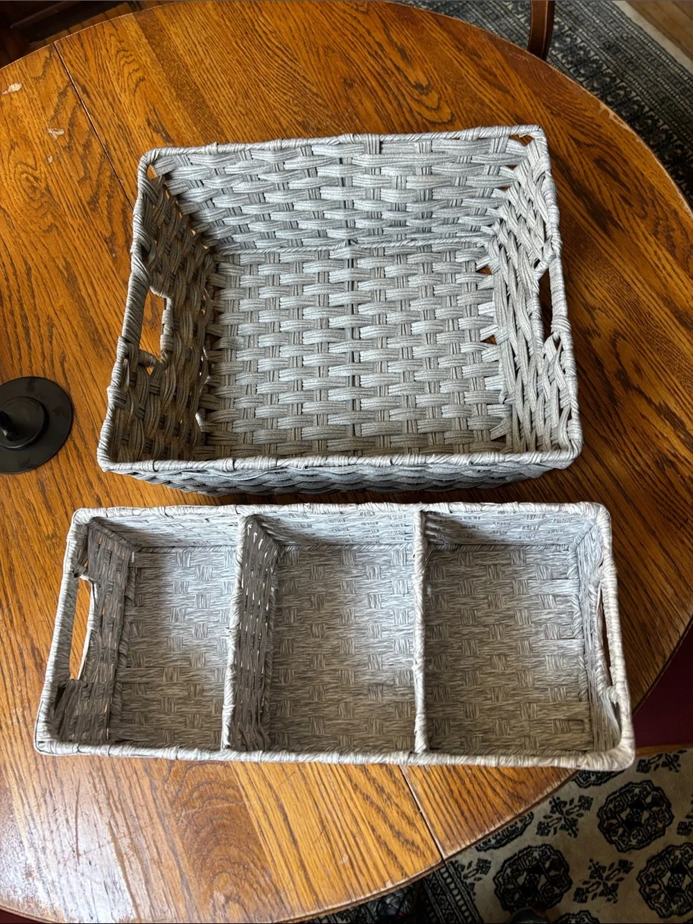 Gray Woven Storage Basket Set with Dividers - Home Accents